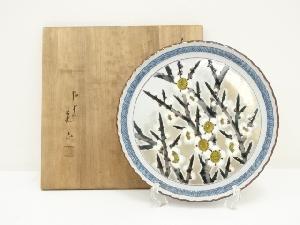 九谷焼　泰山造　色絵梅花文飾皿（共箱）